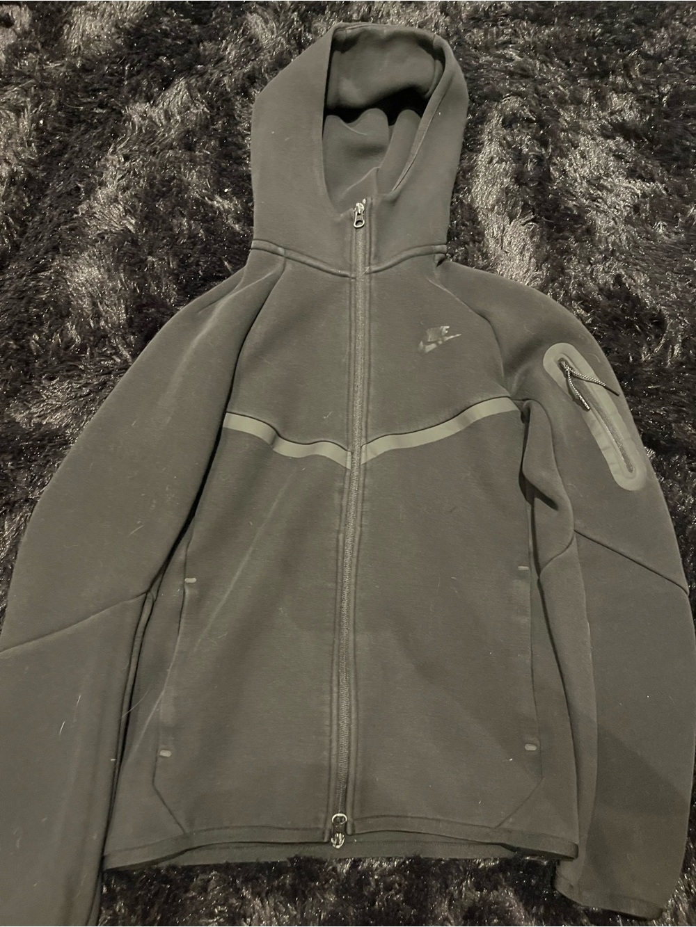 Nike Tech Men's Black Hooded Full-Zip Performance Jacket